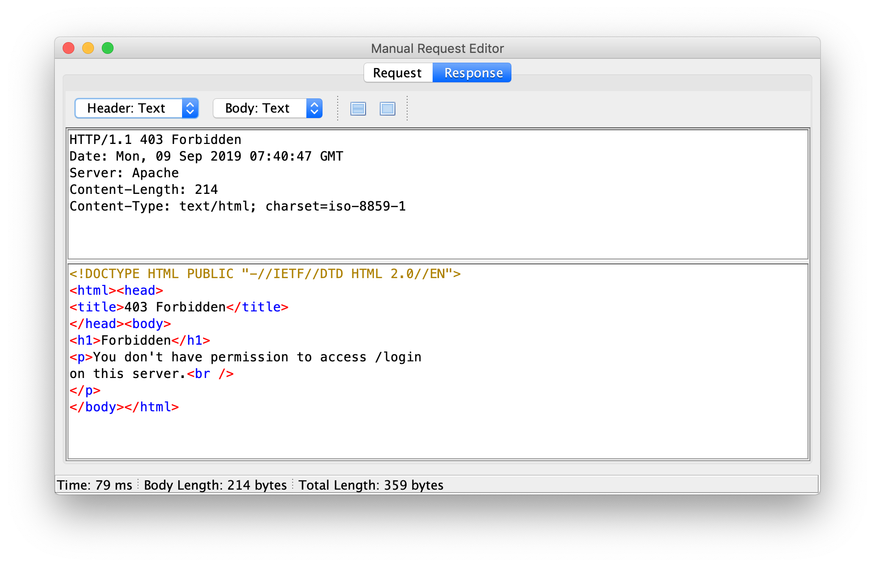 Authentication Bypass: ZAP Response